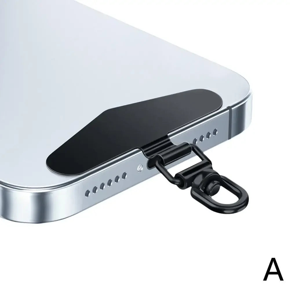 Upgrated 360 Rotatable Stainless Steel Phone Tether Tab Metal Patch Gasket Cellphone Lanyard Safety Connecter Piece New