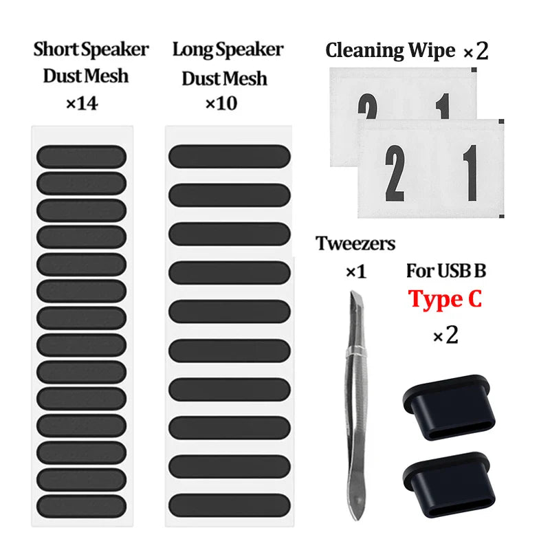 Universal Phone Dustproof Net Stickers Speaker Mesh for iPhone Samsung Anti Dust Net Sound Hole Charging Port Dust Cover Plug