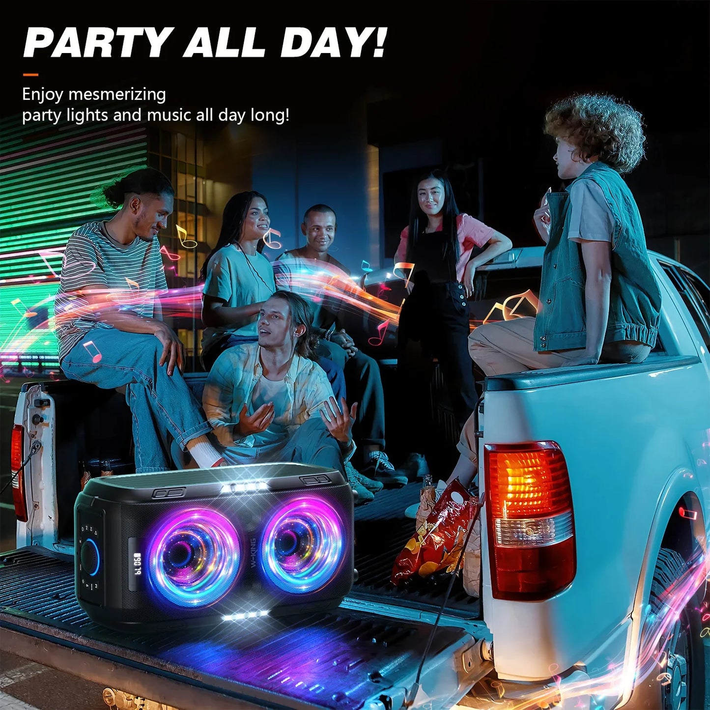 W-KING 250W PEAK Large Bluetooth Speaker Loudest/Massive 120dB/12 Custom Bass, V5.3 Big Party Boombox Portable Speaker Wireless