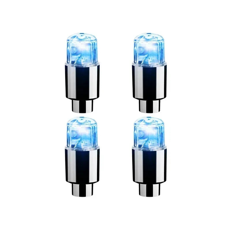 2/4/8Pcs Colorful LED Wheel Lights Car Tire Valve Caps Neon Light Universal Motorcycle Bicycle Valve Cover Auto Accessories