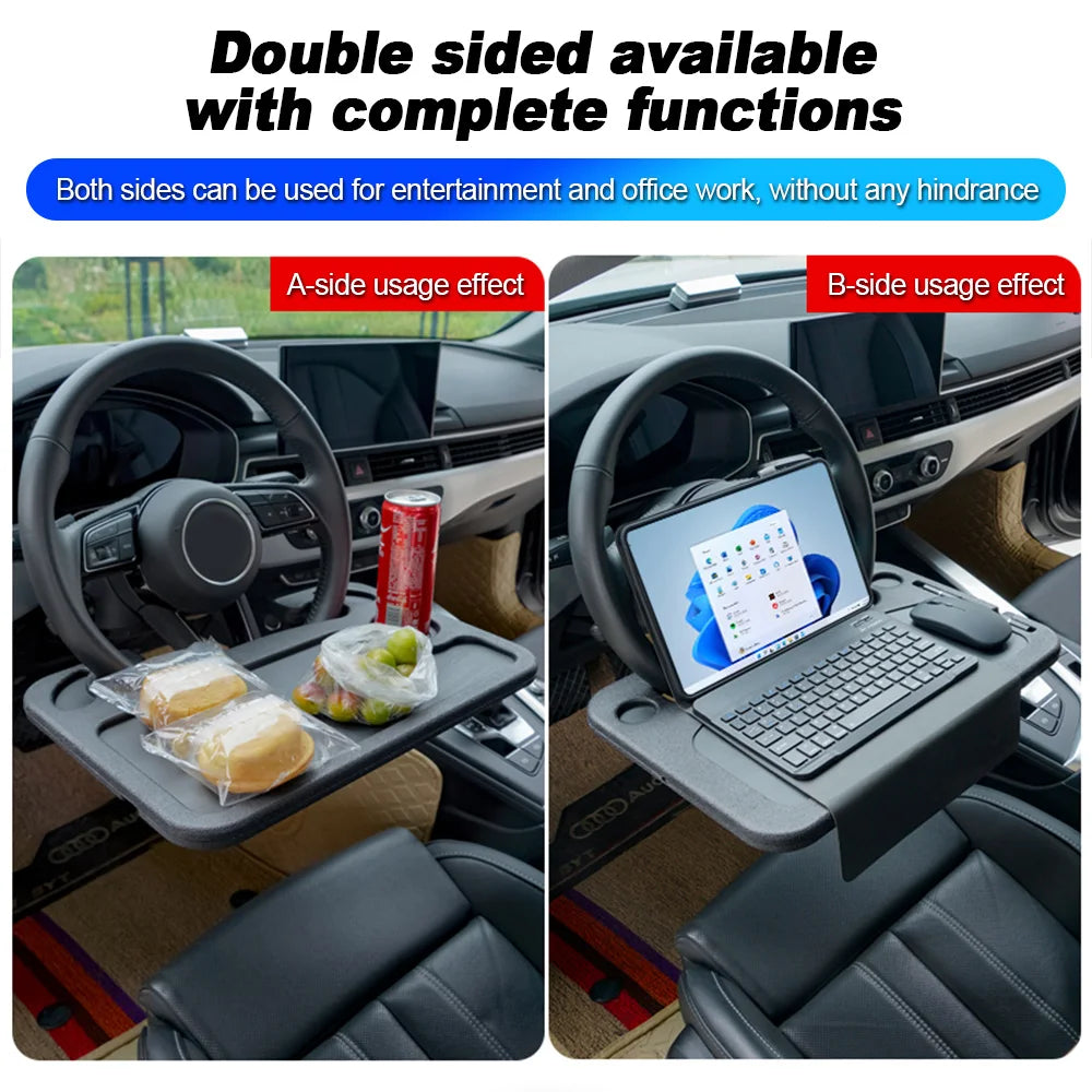 Car Steering Wheel Dining Table Bracket Car Table Car Laptop Computer Desk Mount Stand Table Sturdy And Durable Vehicle Table