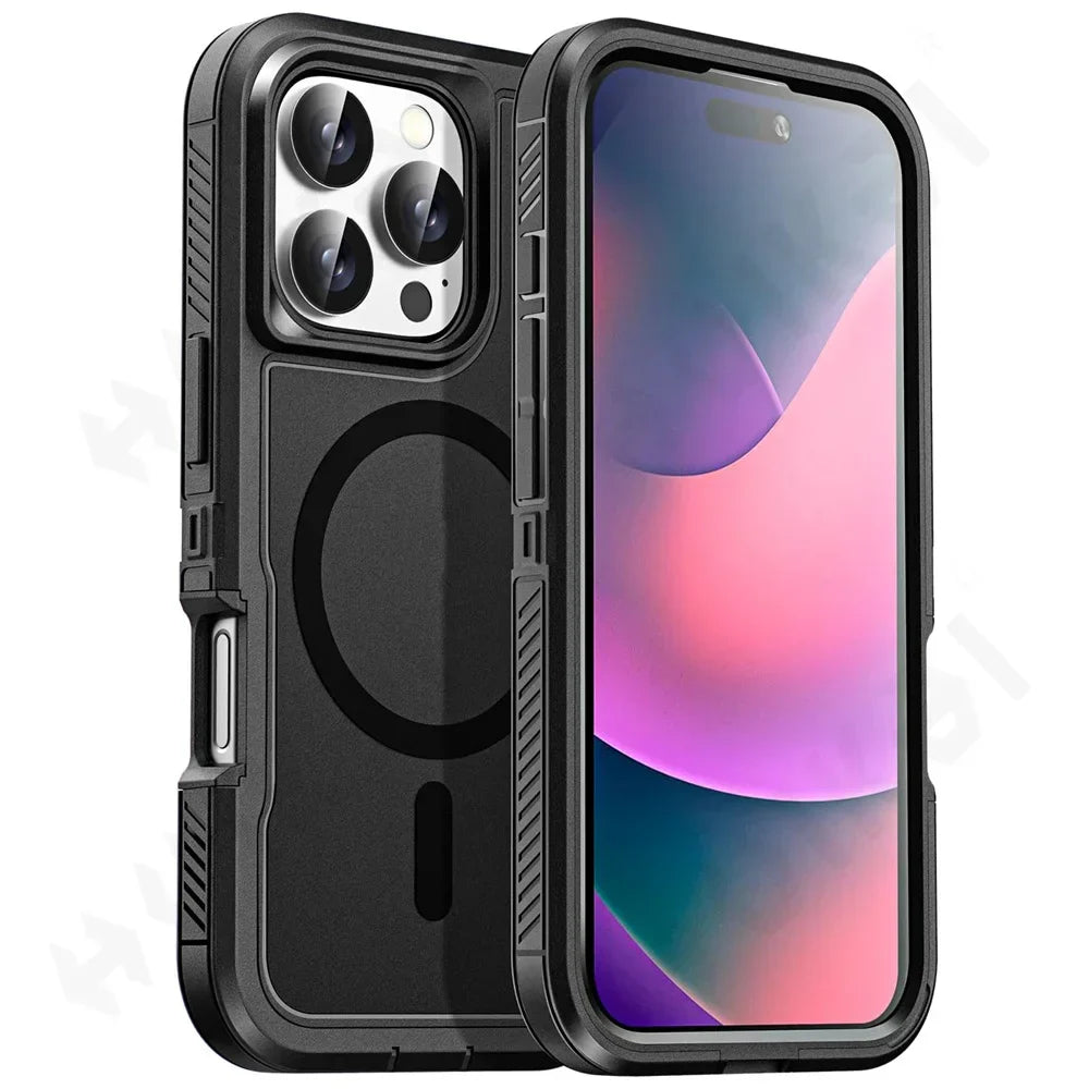 Case For iPhone 17 16 15 14 13 12 11 Pro XR Max Plus Heavy Duty Shockproof Anti-Scratch Rugged Protective with Kickstand Cover