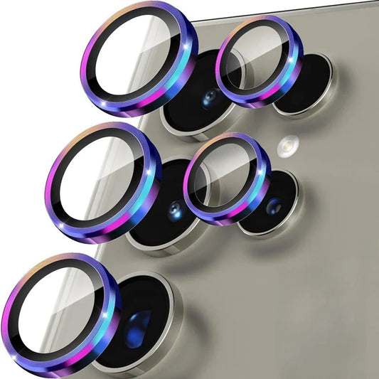 Camera Metal Ring Glass For Samsung Galaxy S24 Ultra S23 Plus Back Lens Cover Protector For Samsung S24+ S24Ultra Lens Cap Case