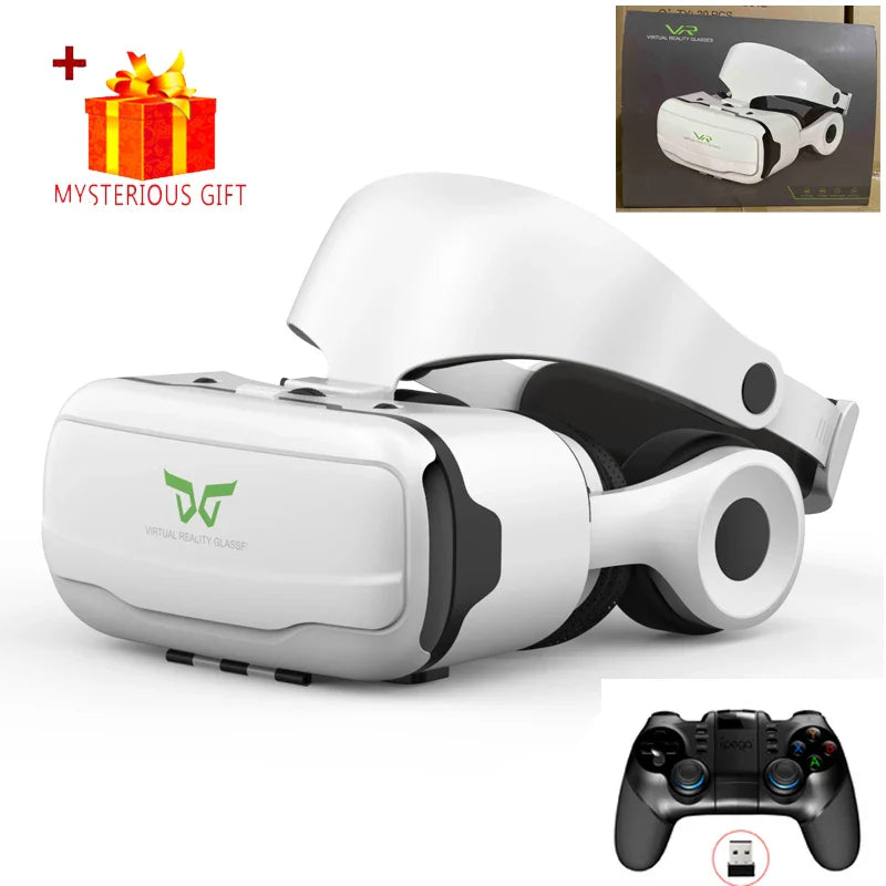 VR Glasses Virtual Reality 3D Headset Helmet For Android iPhone Smartphone Mobile Phone With Controller Game Wirth Real Goggles