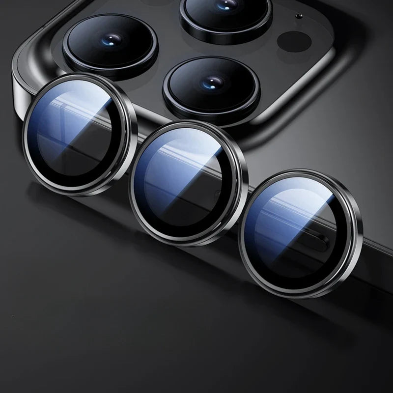 Metal Ring Lens Glass for iPhone 15 Pro Max 15pro Alloy Camera Protector Back Lens Film Cap Cover with Positioner