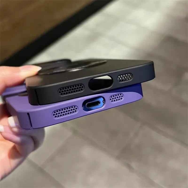 Luxury Frosted Solid Color Case For iPhone 17 16 Pro Max 17 Air 11 12 13 14 15 Plus For Magsafe Magnetic Camera Protection Cover