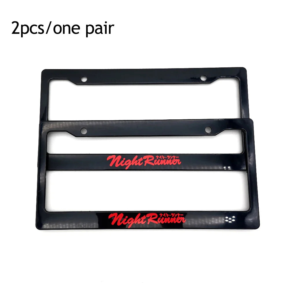1 Pair(2pcs) JDM Racing Style USA Standard ABS Car License Plate Frame For Tofu Akina Fake Taxi Spoon Hokkaido Decoration Auto