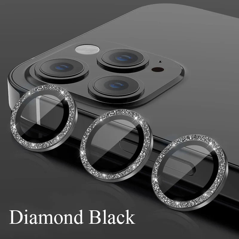 Camera Lens Protector For iPhone 11 12 13 14 15 Pro Max Mini 9H Tempered Glass Screen Protector Cover Film 14/15 Plus Metal Ring