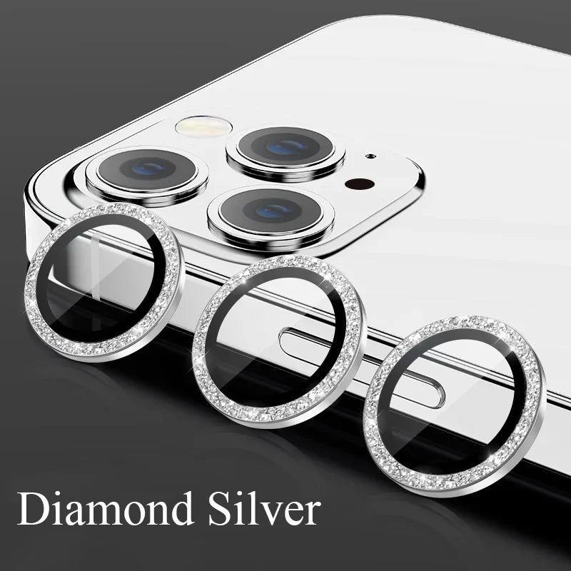 Camera Lens Protector For iPhone 11 12 13 14 15 Pro Max Mini 9H Tempered Glass Screen Protector Cover Film 14/15 Plus Metal Ring