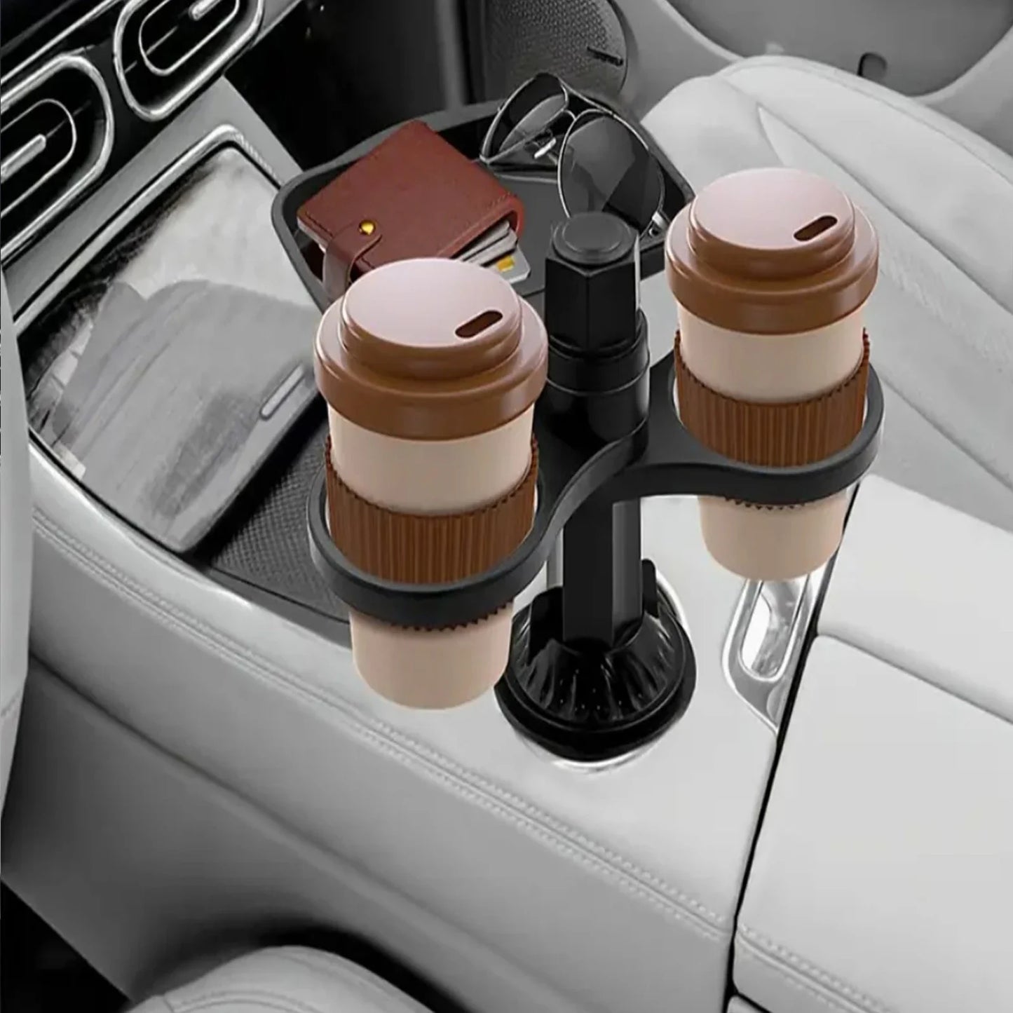 Universal Car Cup Holder Expander Tray 360-Degree Rotation Anti-Shake Food Tray Drink Holder Eating Tray Table for Car Interior