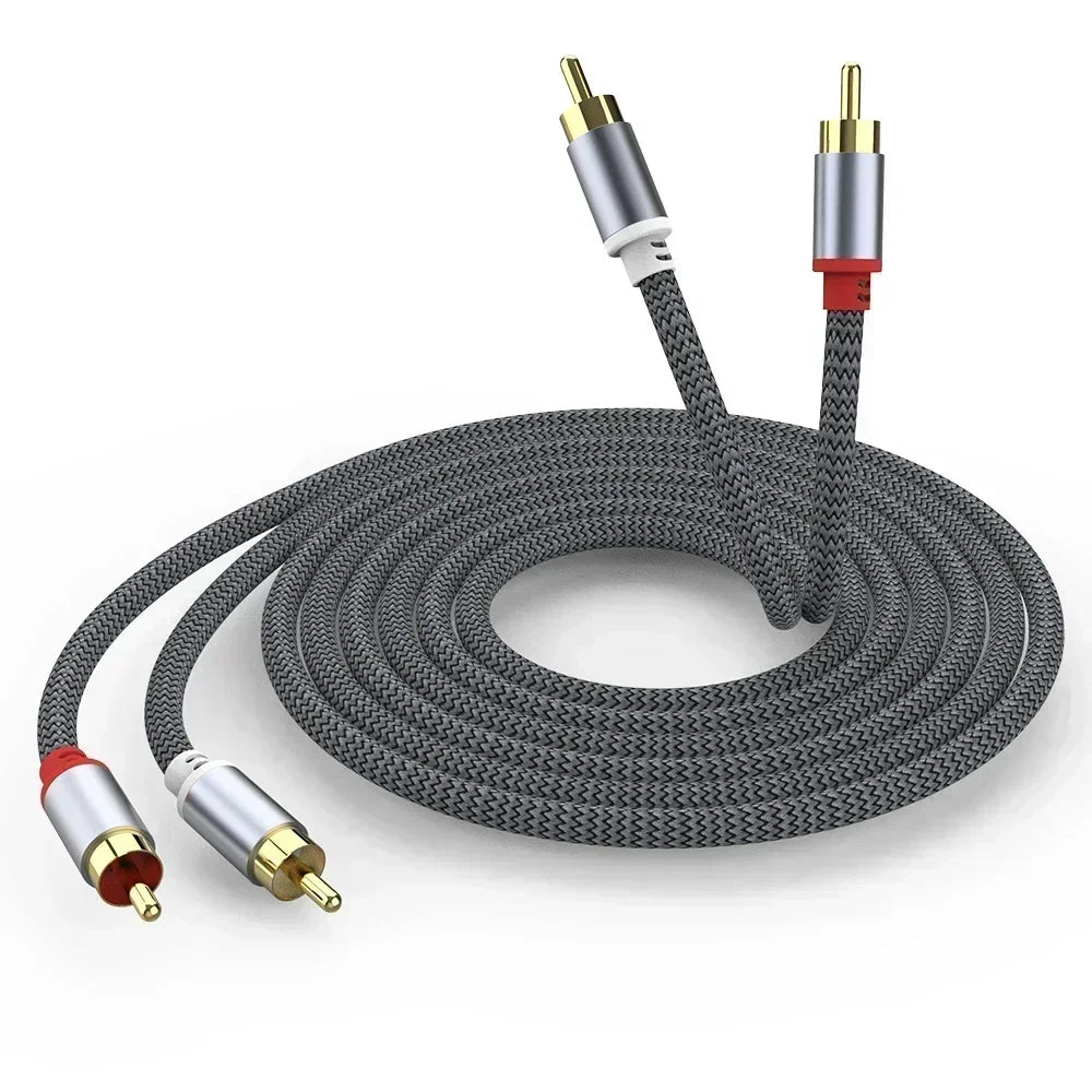 RCA Cable 2 Rca To 2 Rca Stereo Cables Male To Male Aux Cable Jack for Home Theater HDTV TV DVD Loudspeaker Box Power Amplifier