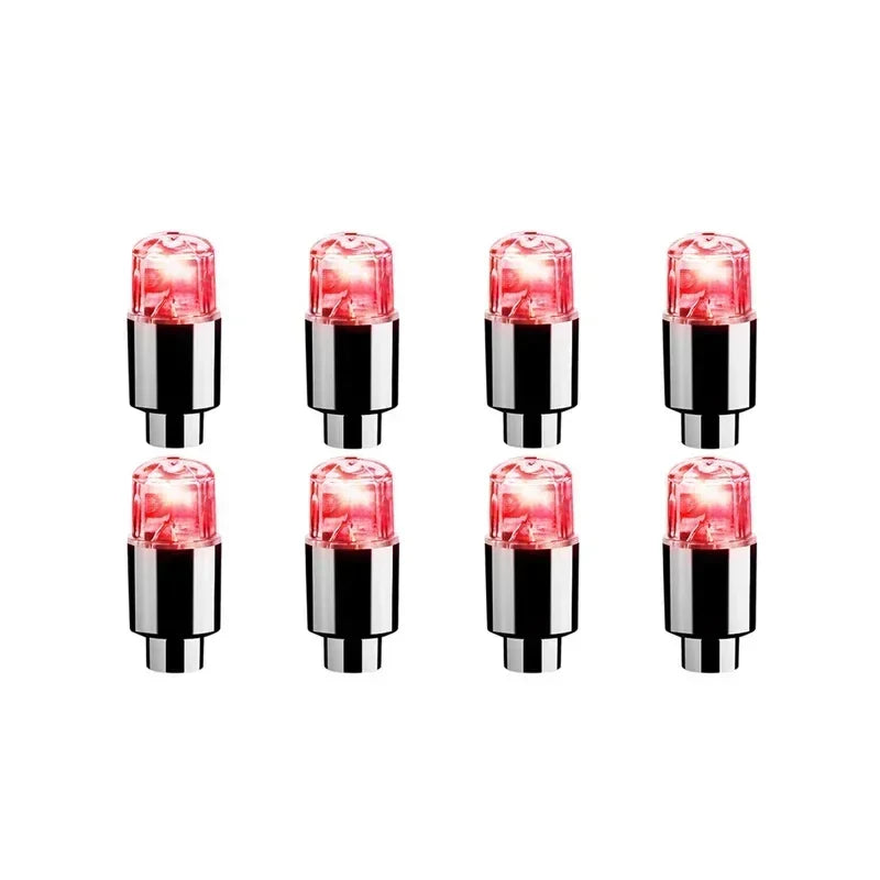 2/4/8Pcs Colorful LED Wheel Lights Car Tire Valve Caps Neon Light Universal Motorcycle Bicycle Valve Cover Auto Accessories