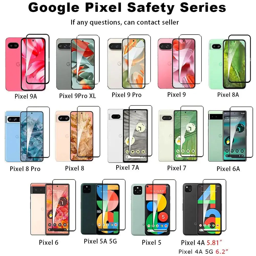 2Pc Safety Protective Glass For Google Pixel 9 Pro XL 8 8A 7A 5 6 6A 7 5a 4A 9 8 PRO 9A Screen Protector Tempered Glass Film