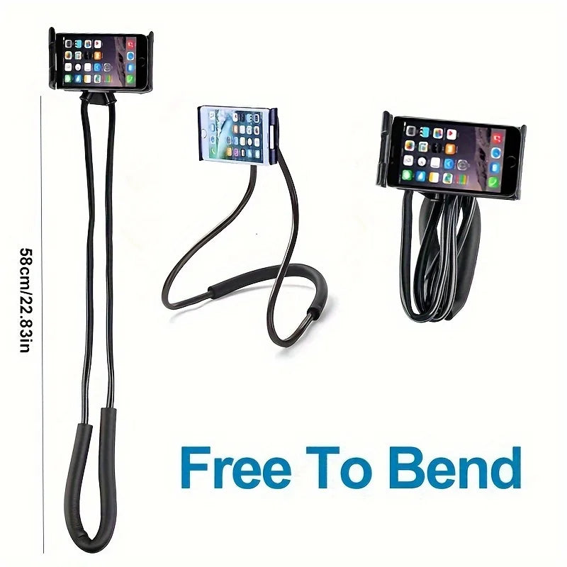 1pc, 360-Degree Rotating Phone Stand, Desktop Live Streaming Tablet Stand, Lazy Collar Stand, Neck Hanging Stand