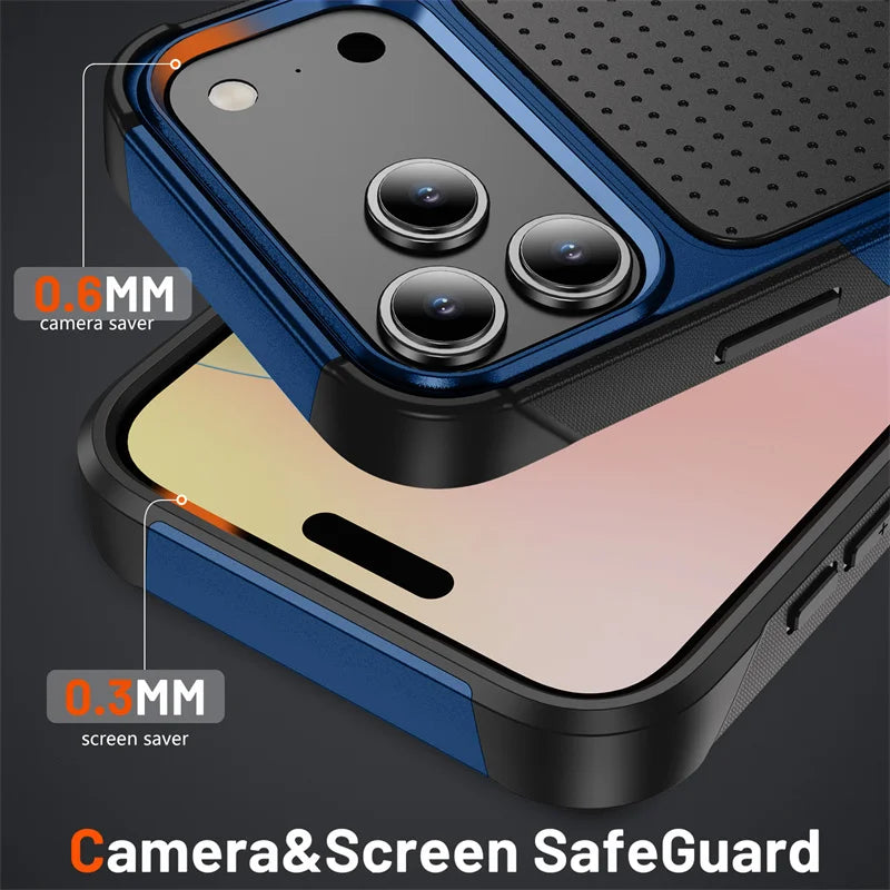 Military Grade Anti-Fall Phone Case For iPhone 17 16 15 14 13 12 11 Pro Max 7 8 Plus X XR XS Max 17Air Shockproof Armor PC Cover