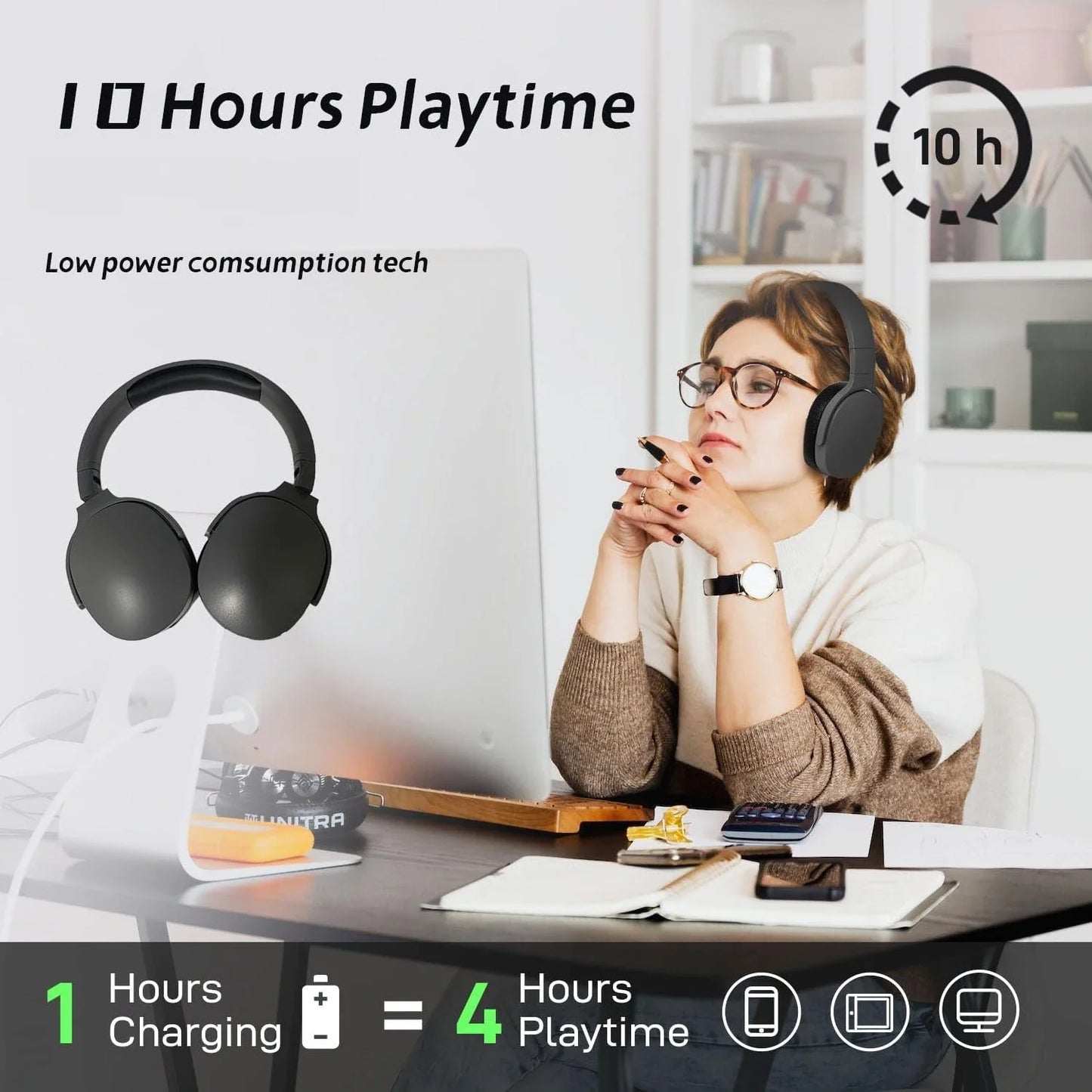 NEWMSNR 9D Surround Sound Wireless Bluetooth Headphones Over Ear Headsets True Sports Earphones TF/AUX Music Player with HD Mic