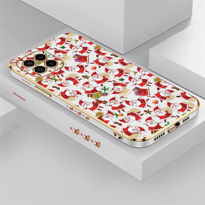 Christmas Deer Printed Phone Case For Samsung Galaxy M42 5G M62 M32 M22 M12 M54 M53 M33 M51 M02 M30S M13 Plating Soft Cover