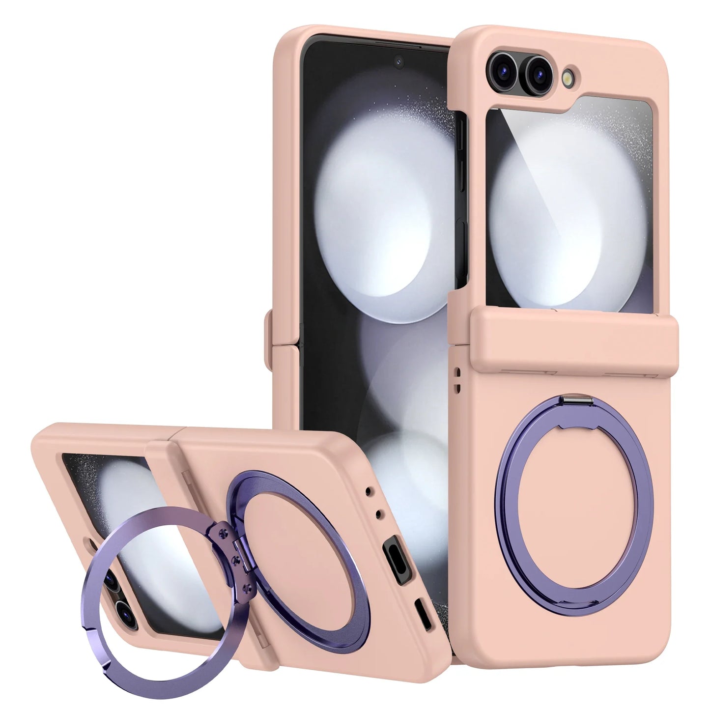 360° Rotating Holder Phone case For Samsung Galaxy Z Flip 5 6 Magsafe Wireless charge 360 Degree Ring Magnetic stand Phone Cover