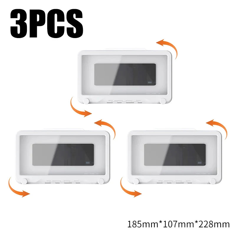 Phone Holder Bathroom Waterproof Home Wall Phone Case Stand Box Self-adhesive Touch Screen Phone Shell Shower Sealing Storage
