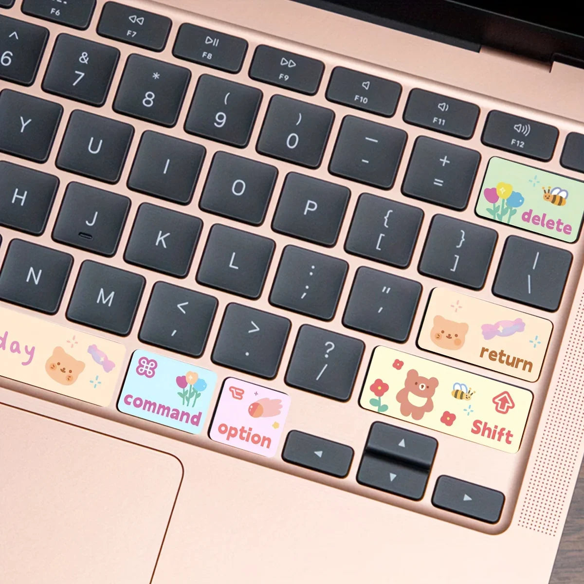 1PCS Cute Bear Pattern Cute Cat Pattern Laptop Partial Keyboard Skin Stickers