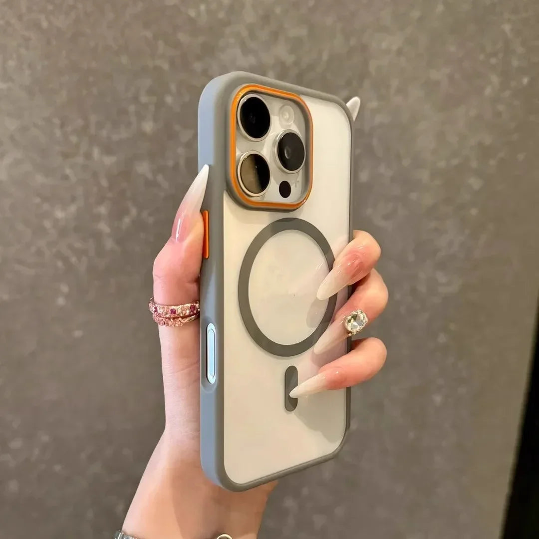Luxury Transparent Magsasfe Case for iPhone 17 16 15 14 13 12 11 Pro Max Color Bumper Shockproof Magnet Wireless Charge Cover