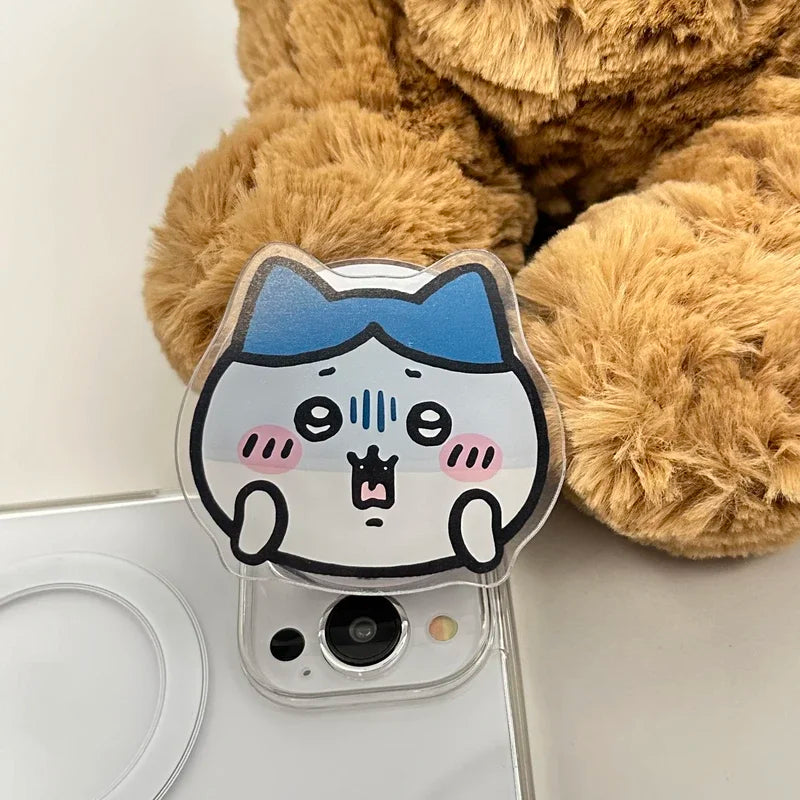 Cute Japan Anime Chiikawa usagi Hachiware For Magsafe Magnetic Phone Grip Tok Stand For iPhone Foldable Wireless Charging Holder