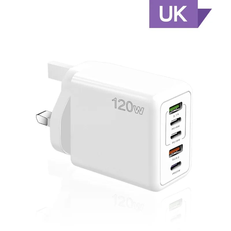 USB C Charger Fast Charging Type C 3 PD + 2 USB QC3.0 Mobile Phone Adapter For iPhone Xiaomi Samsung ipad Realme Tablet