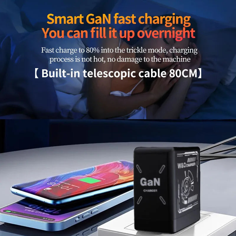 W&O GaN Fast Charging Cable Type C 20W and Lightning Liquid Silicone Cable for iPhone 14 15 Pro Max Xiaomi Realme Redmi ﻿