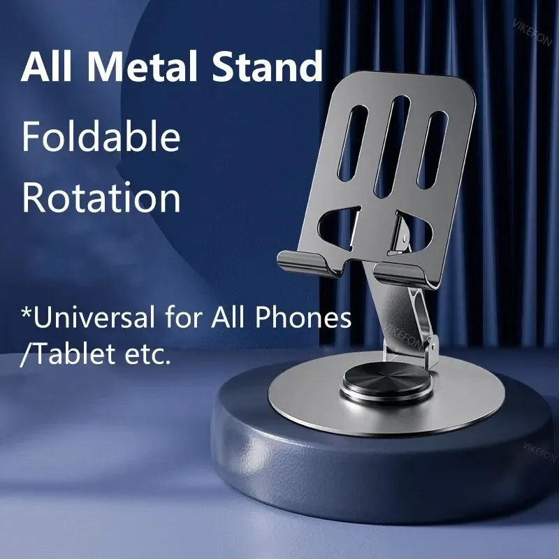 720 Rotate Aluminum Alloy Portable Tablet Holder For iPad Adjustable Flexible Folding Lazy Desktop Live Mobile Phone Stand Mount