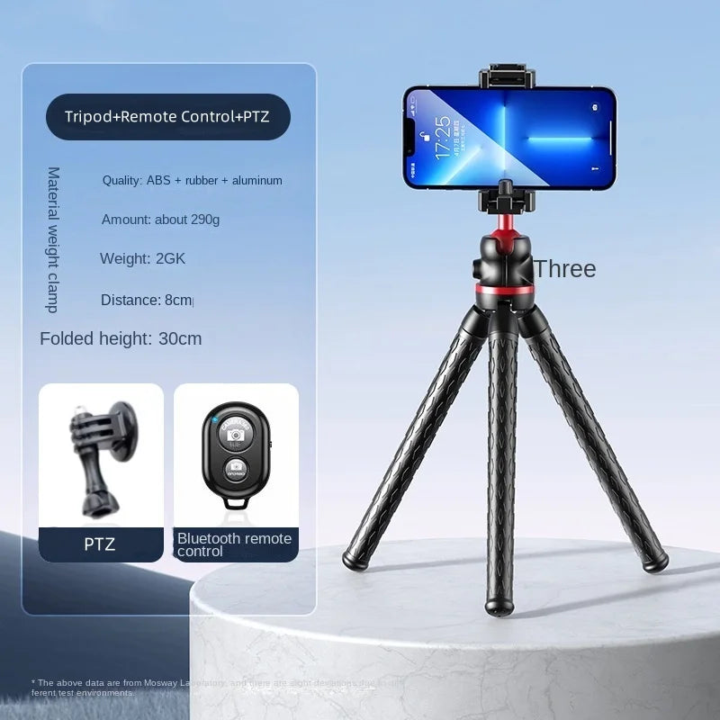 FANGTUOSI 2025 Flexible Octopus Tripod for Phone Camera DSLR 2in1 Design With big light Phone Holder Side Cold Shoe 1/4'' Screw