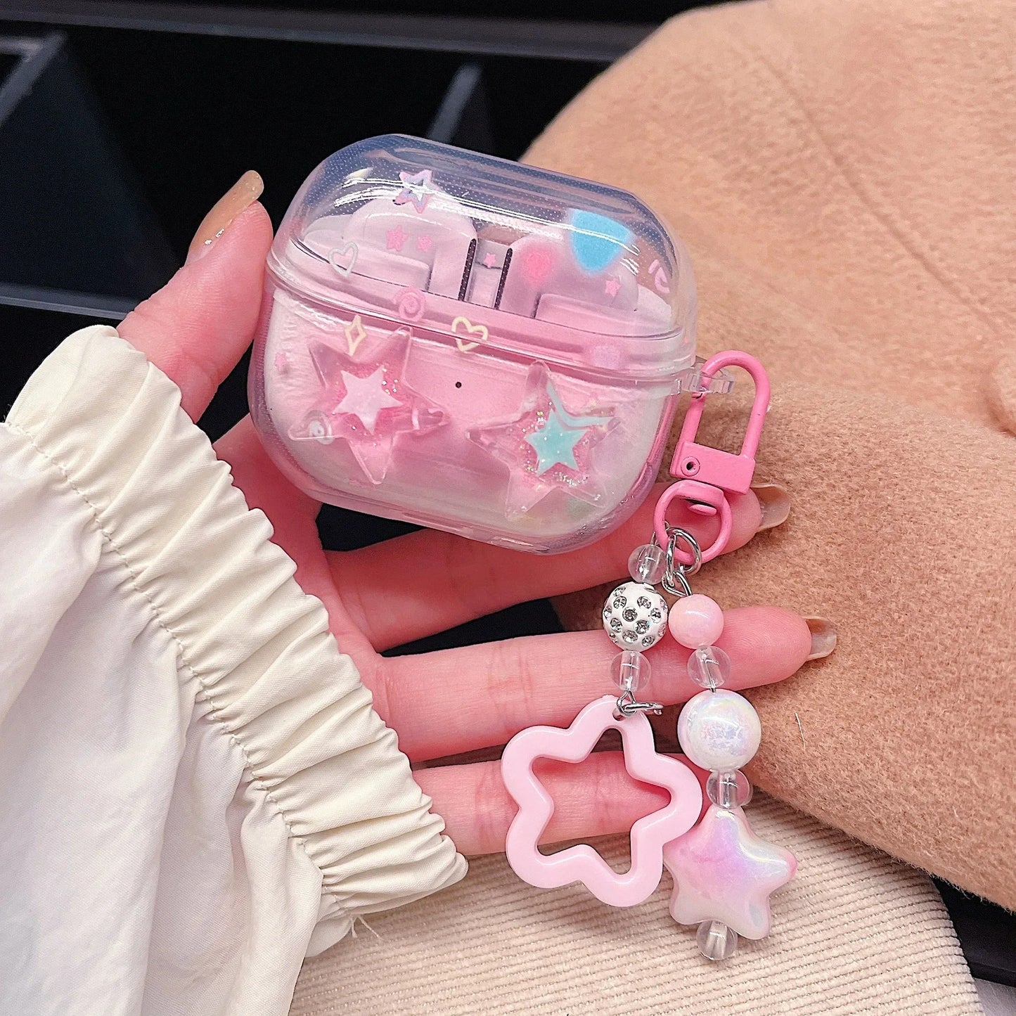 Cartoon KT Case for Samsung Galaxy Buds 3 Pro Transparent Flower Wireless Headphone Cover for Samsung Buds3 Protective Cover