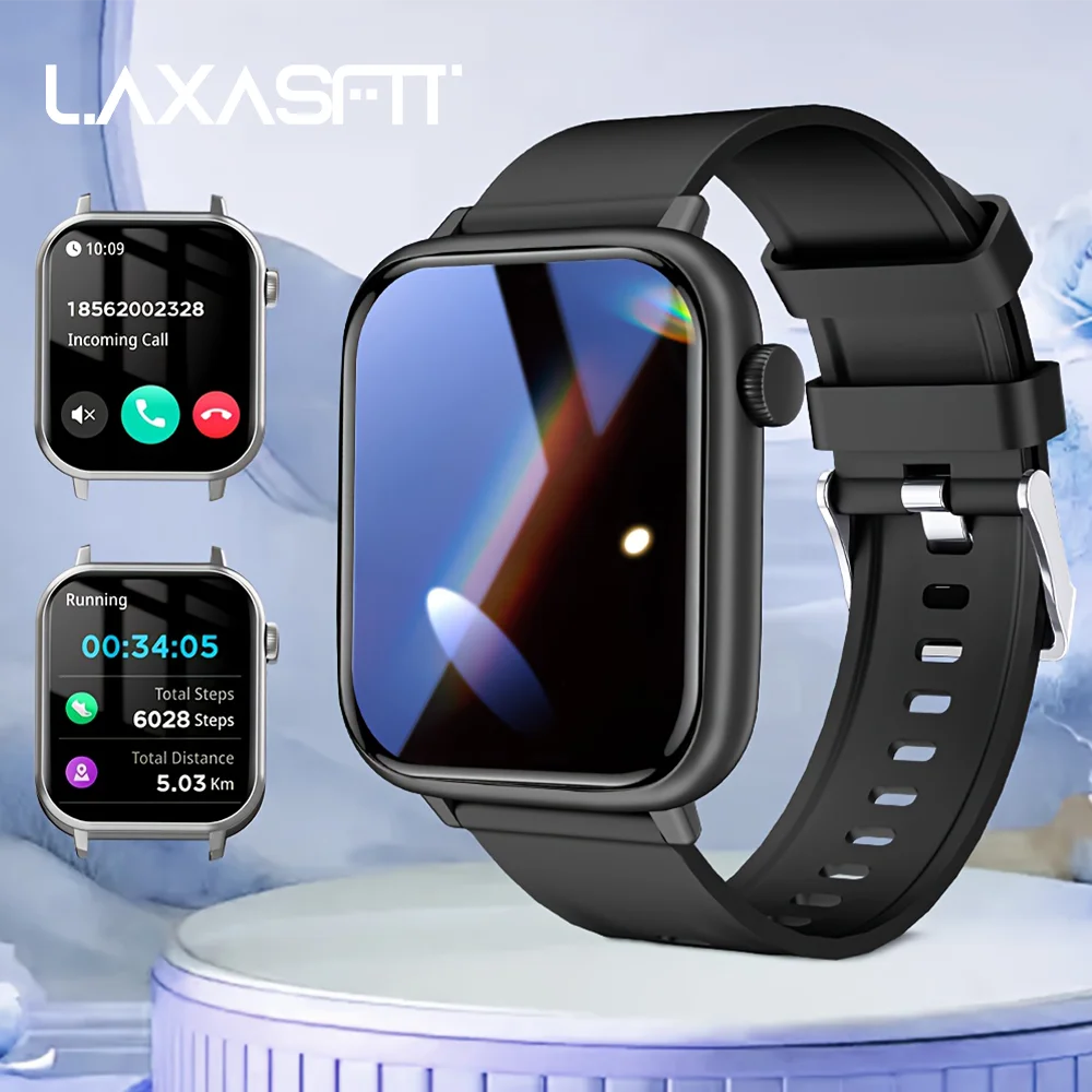 LAXASFIT 2025 New Waterproof Smart Watch Bluetooth Call Women Men Watch Voice Assistant 100+Sports Smartwatch For Android IOS