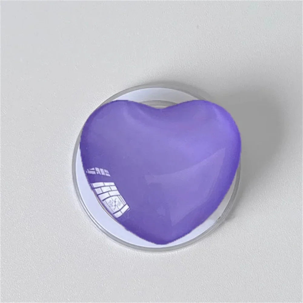 Korean Cute 3D Glass Love Heart For Magsafe Magnetic Phone Griptok Grip Tok Stand For iPhone Wireless Charging Holder Bracket