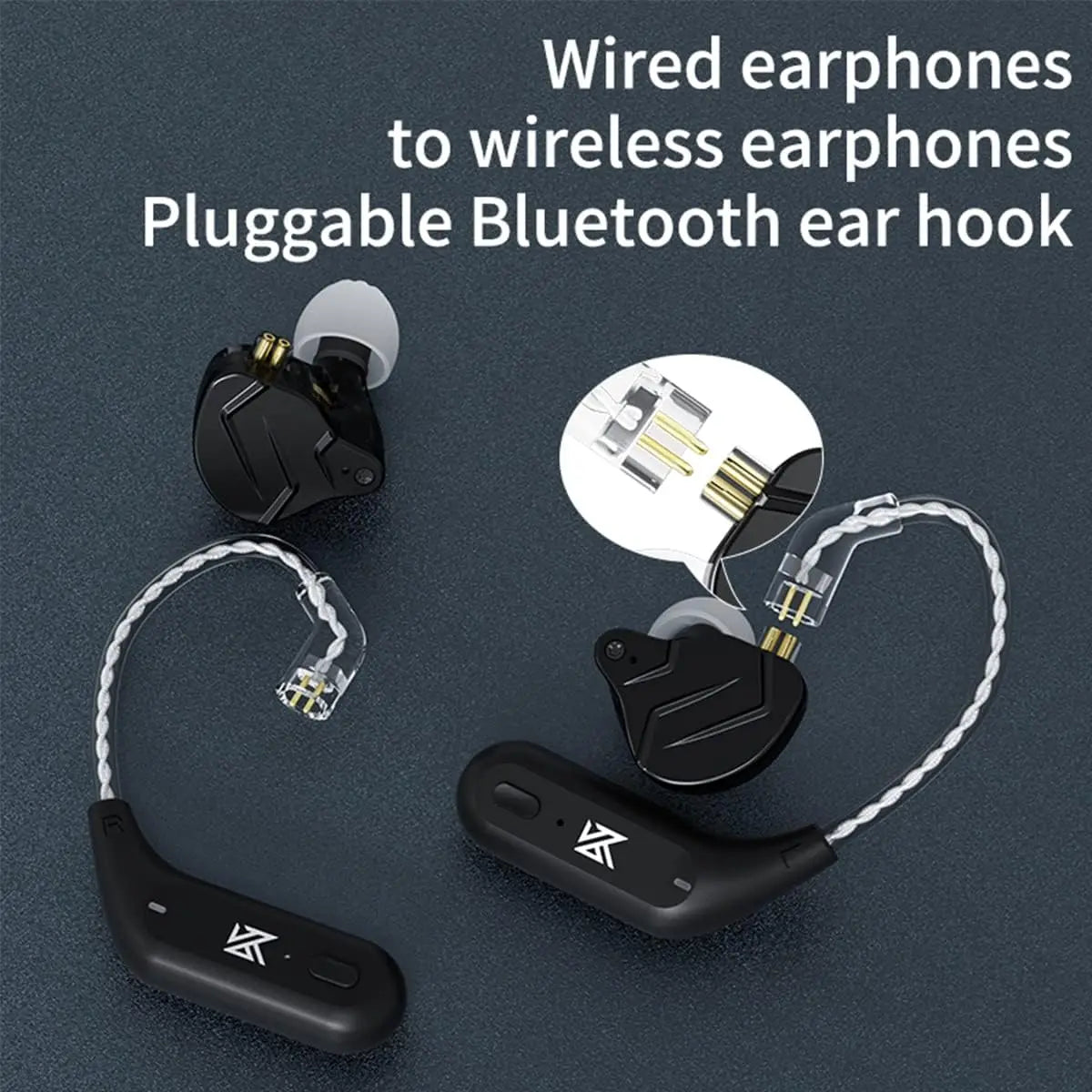 KZ AZ09 Wireless Upgrade Cable Bluetooth 5.4 Noise Reduction Bluetooth Module Upgrade Cable Ear Hook With Charging Case For ZS10
