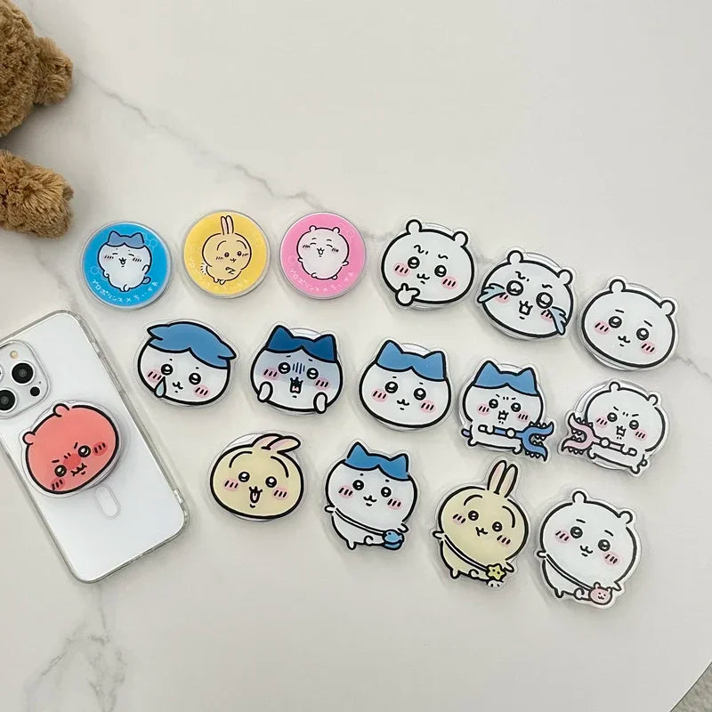 Cute Japan Anime Chiikawa usagi Hachiware For Magsafe Magnetic Phone Grip Tok Stand For iPhone Foldable Wireless Charging Holder