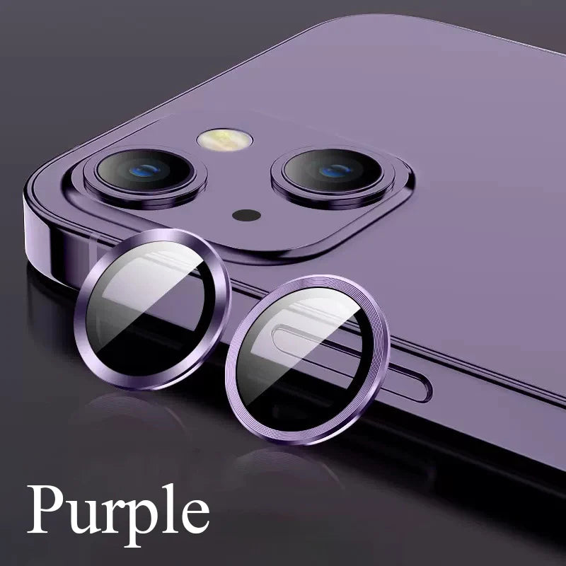 Camera Lens Protector For iPhone 11 12 13 14 15 Pro Max Mini 9H Tempered Glass Screen Protector Cover Film 14/15 Plus Metal Ring