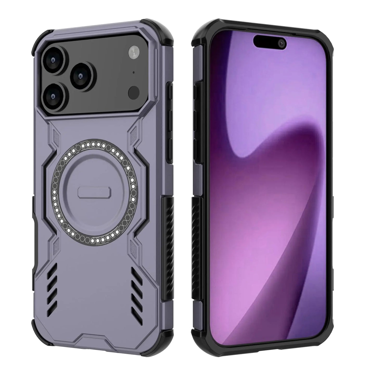 Case For iPhone 17 Pro Max Air 16 15Pro Max Plus Magnetic Ring Stand Armor Anti-fall Protection Kickstand Cover