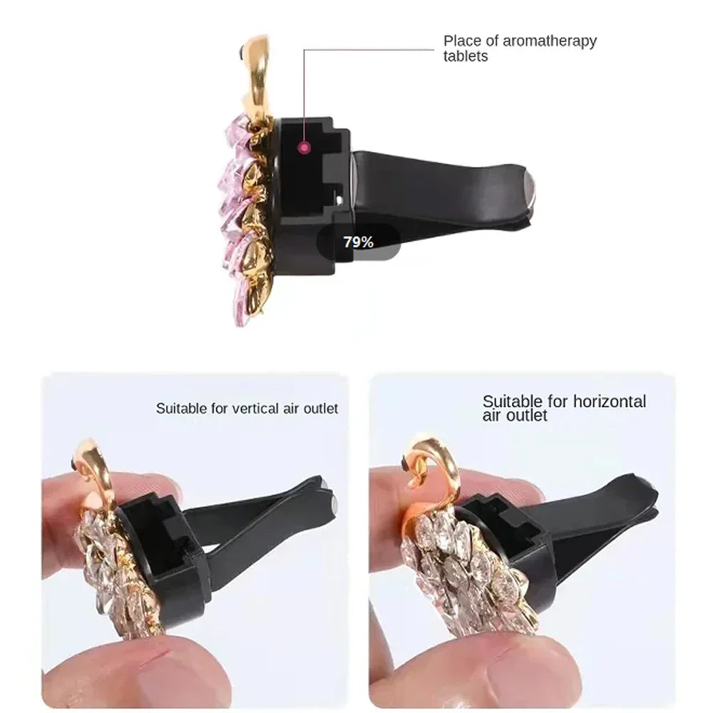 2pcs Car Perfume Clip Flower Air Outlet Car Air Freshener Peach Blossom Aroma Diffuser Car Decoration Accessories Fresh Air