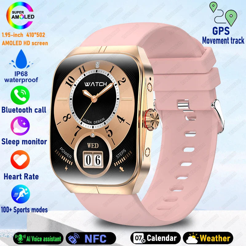 2025 New HD  AMOLED screen For OPPO Watch 4 Pro Sports Smart Watches Men GPS Track Waterproof Bluetooth Call NFC Smart Watch