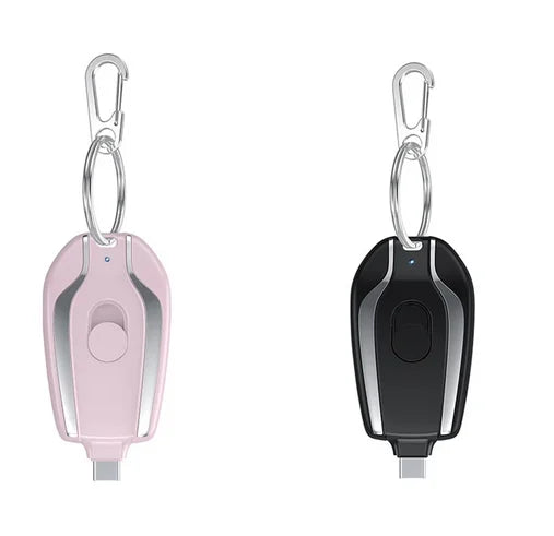 Portable 1500mAh Type C Emergency Charger New Design Keychain Mini Power Bank with 10W Output for Mobile Phones Small Convenient