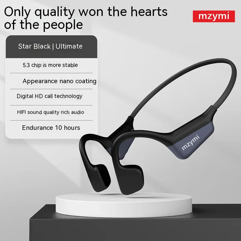 mzymi Neckband I18PRO Bluetooth5.3 Headphones Bone Conduction Sport Earbuds HiFi Sound TWS Earphones Wireless Headest For XIAOMI