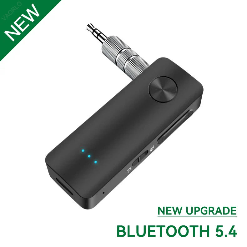 2-In-1 Wireless Audio Adapter Bluetooth 5.4 Receiver Transmitter 3.5mm AUX Lossless Sound MIC For Car Speaker TV PC Airplane