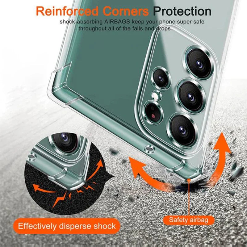 Clear Case For Samsung Galaxy S24 S23 S22 S21 Plus Ultra Shockproof Case A54 A34 A14 A04 A53 A33 A23 A13 A52 A32 A22 A12 Cover