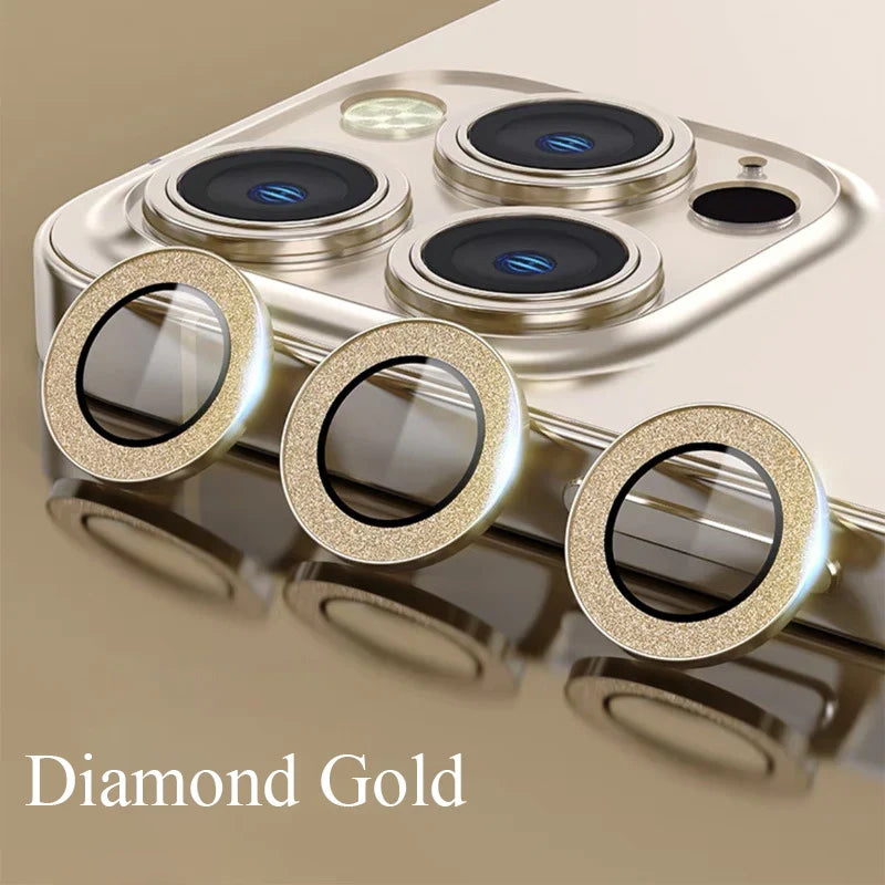 Camera Lens Protector For iPhone 11 12 13 14 15 Pro Max Mini 9H Tempered Glass Screen Protector Cover Film 14/15 Plus Metal Ring
