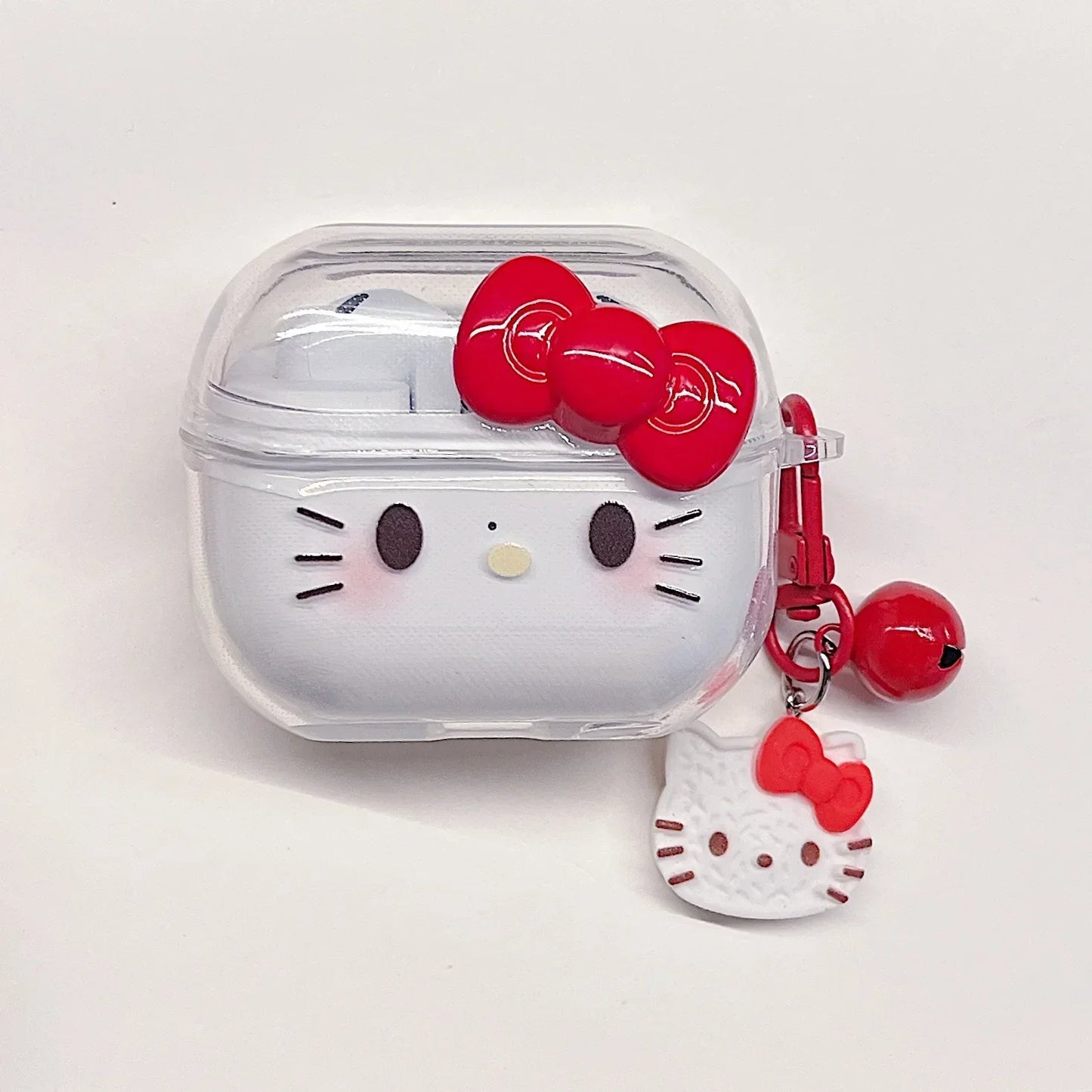 Cartoon KT Case for Samsung Galaxy Buds 3 Pro Transparent Flower Wireless Headphone Cover for Samsung Buds3 Protective Cover