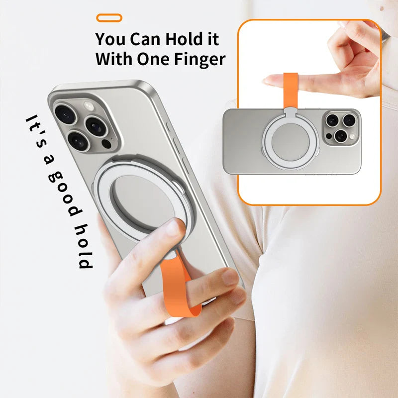 Universal Magnetic Phone Stand Grip Finger Ring Car Magsafe Holder Bracket Hand Strap For iPhone 15 14 12 Pro Max Plus Samsung