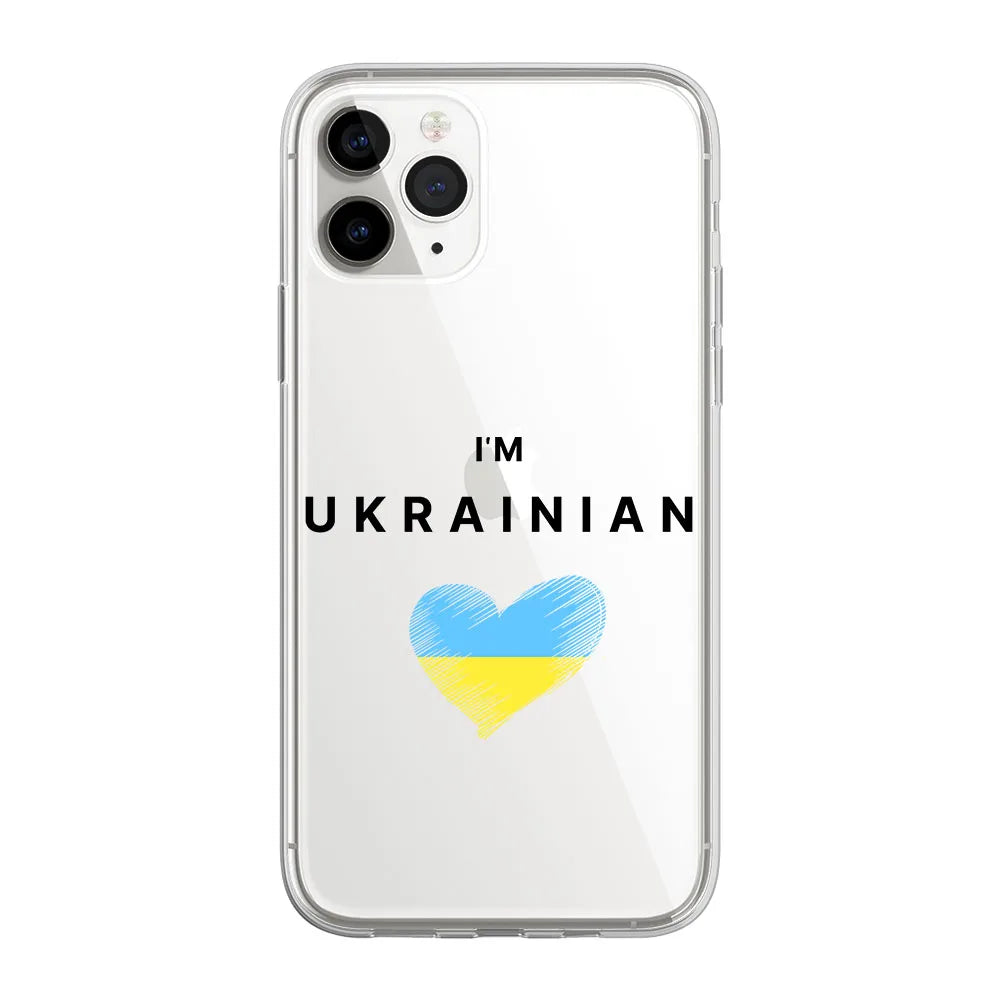 Ukraine Flag Map Pattern Clear Phone Case for iPhone 13 14 12 11 15 Pro Max Mini X XR XS 7 8 Plus SE Soft Silicon Covers Shells