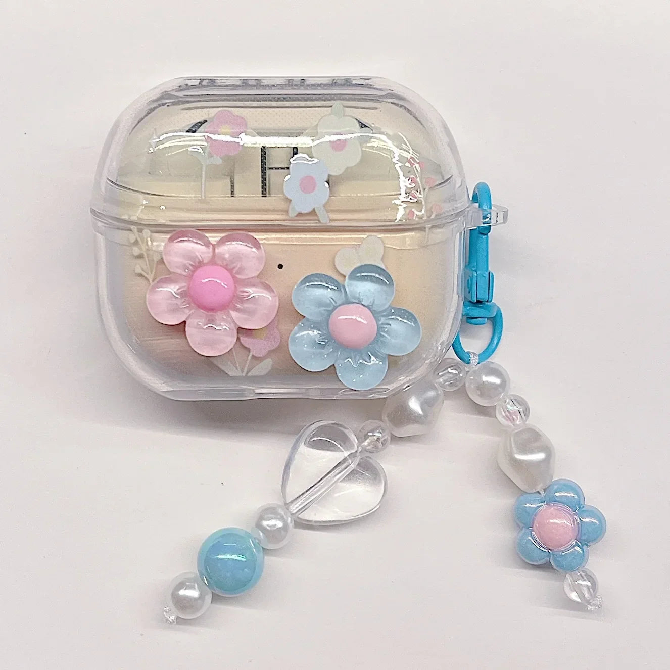 Cartoon KT Case for Samsung Galaxy Buds 3 Pro Transparent Flower Wireless Headphone Cover for Samsung Buds3 Protective Cover