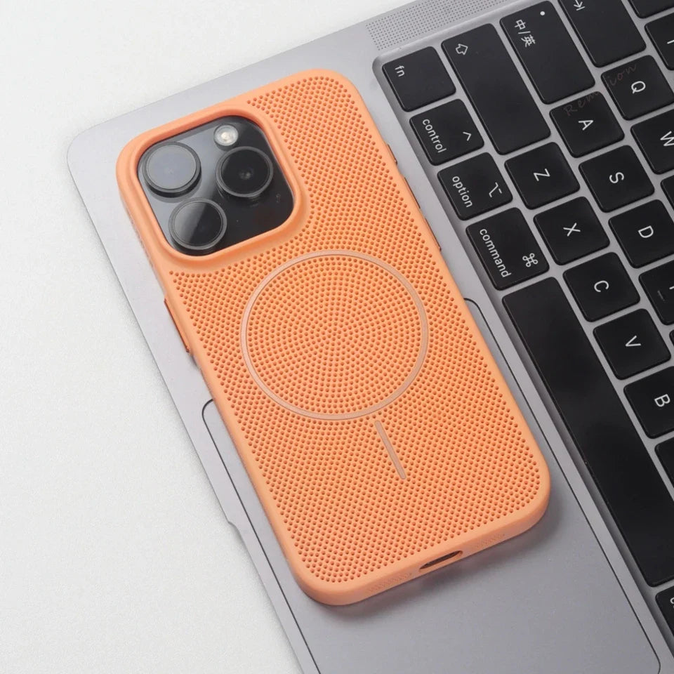 Cute Magnetic Heat Dissipation Phone Case for iPhone 14 15 16 Plus 11 12 13 16 Pro Max Matte Magsafe Charging Shockproof Cover