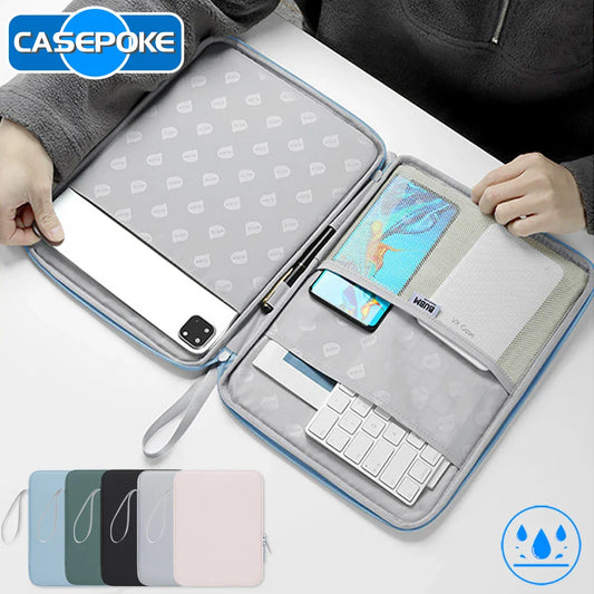 CASEPOKE Tablet Bag 9-13 inch for iPad Accessories Handbag Case for Samsung Lenovo Huawei Xiaomi Sleeve Bag Cover Multi Pockets